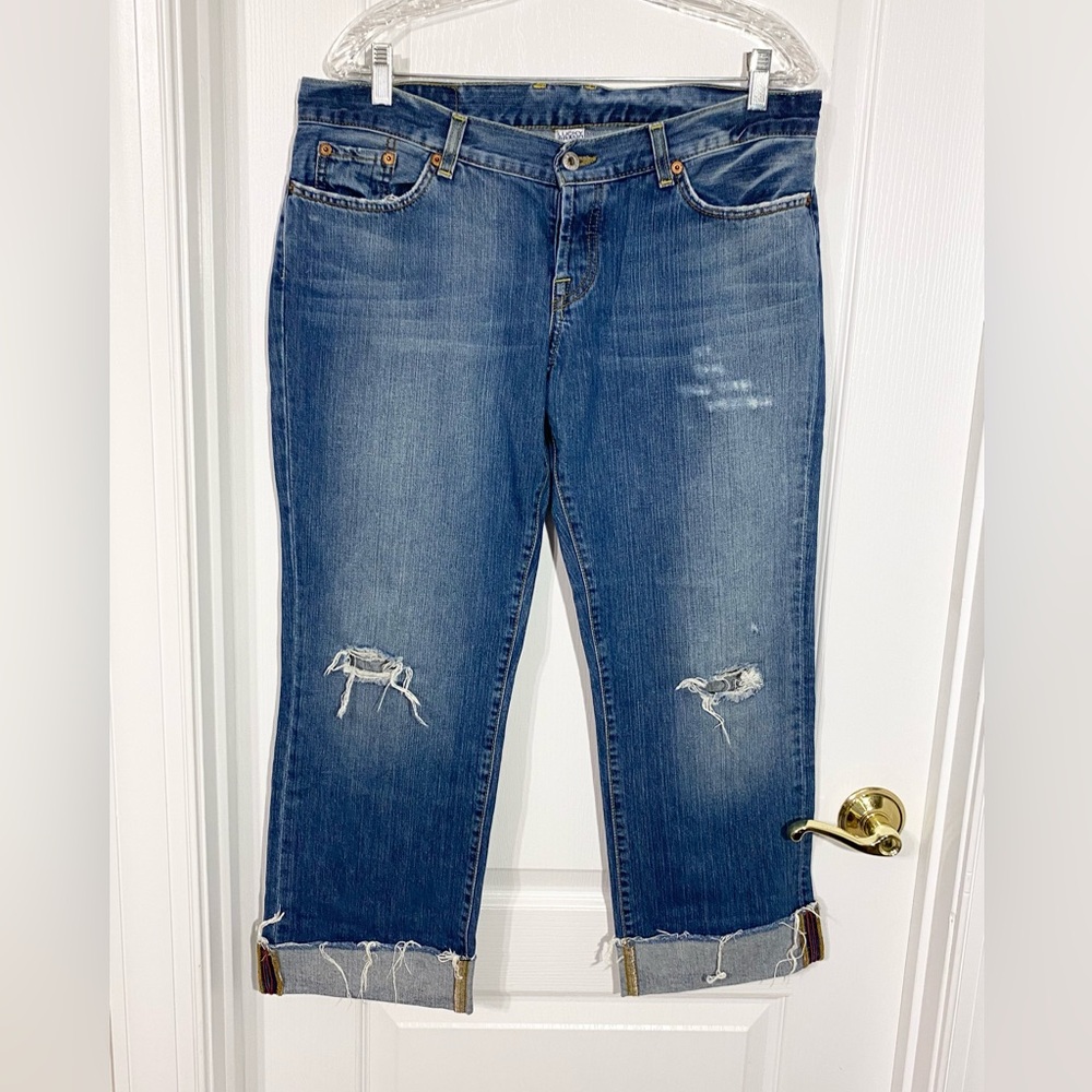 Y2K Lucky Brand Sweet Dream Distressed Cuffed Cropped Jeans USA MADE Vintage 32